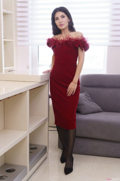Azumi Liu in a sexy Holiday Dress (153) TD