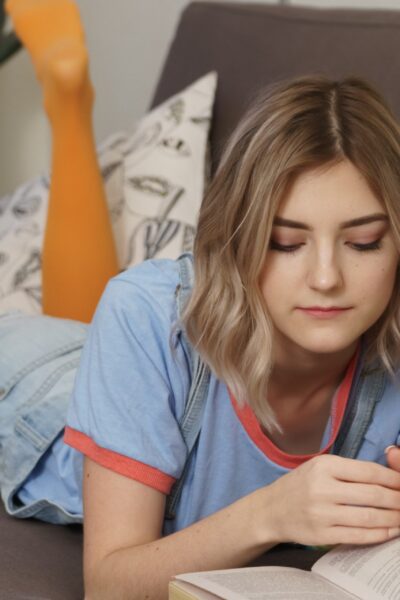 LadyJay reading an erotic book feeling horny TD