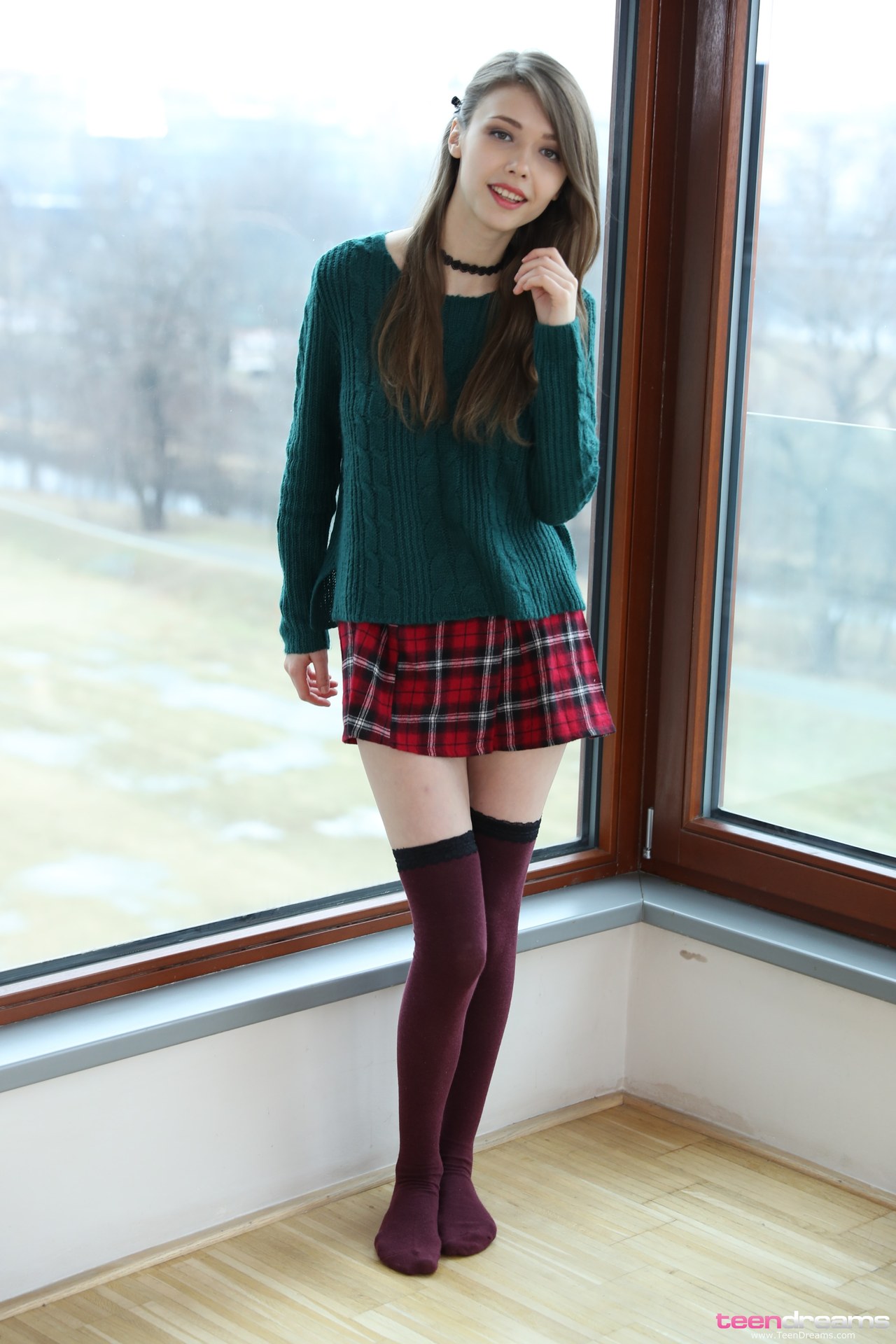 Mila Azul – sexy schoolgirl getting naked TD