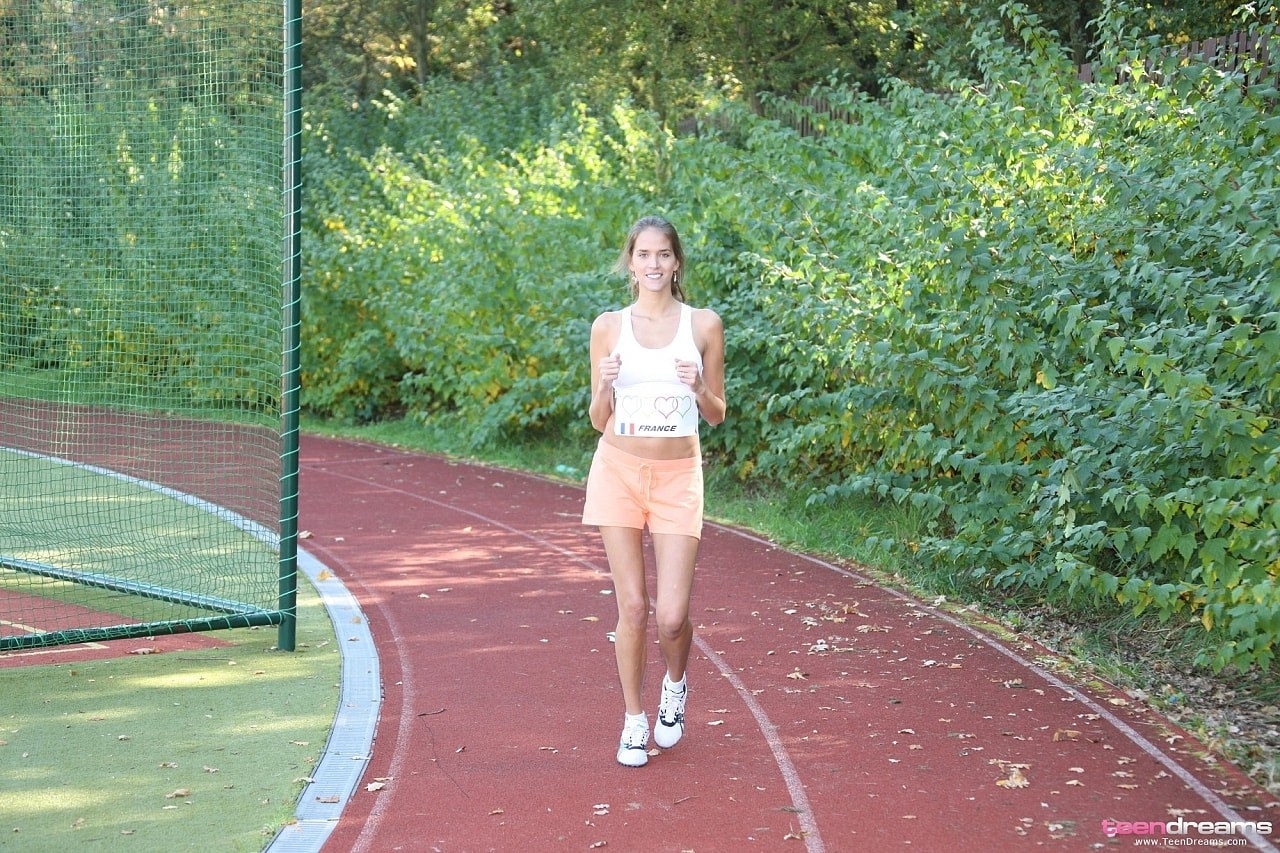 Silvie doing some running on a track field (85) TD